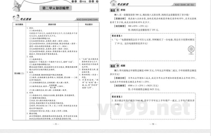 六年级下册数学人教版期末单元知识梳理卷