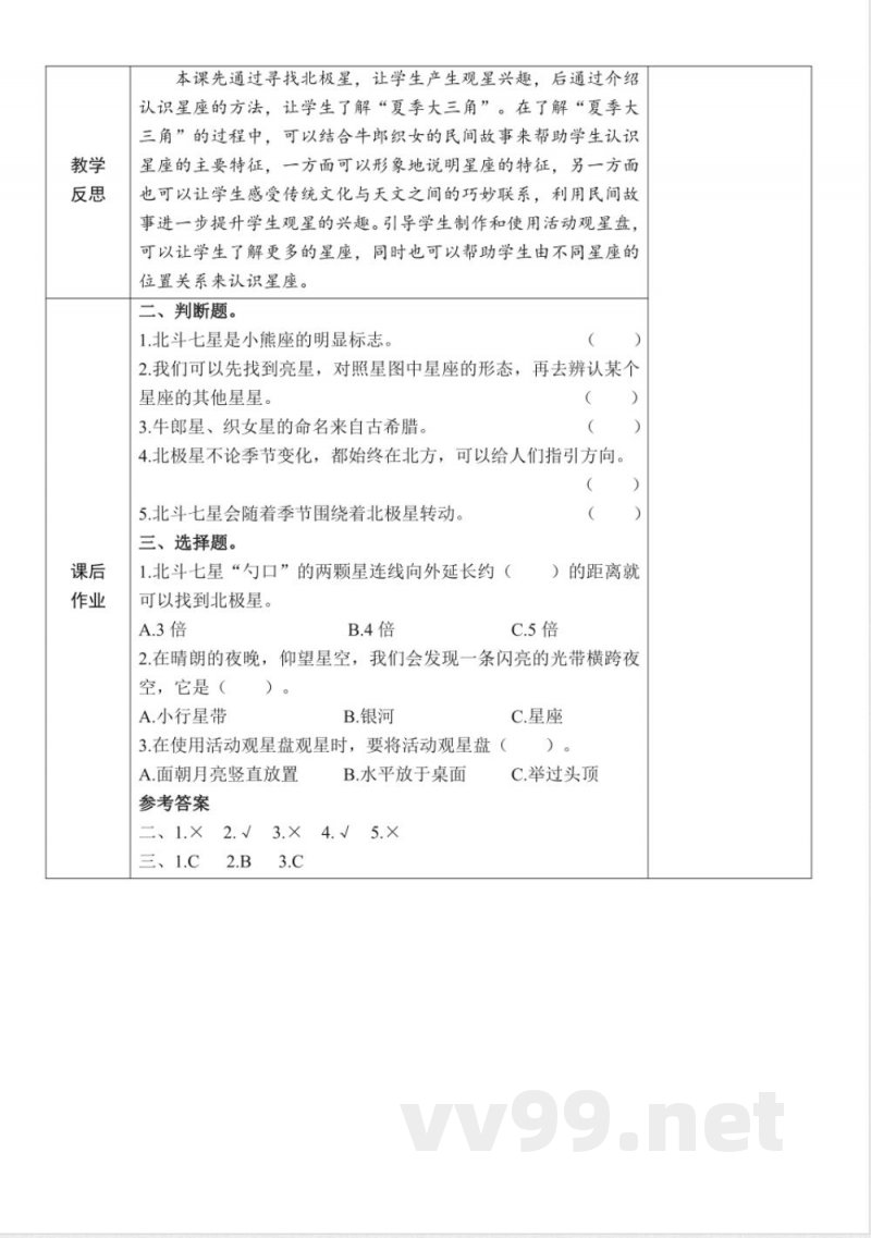3.5《夏季星空》教案教科版科学六年级下册 3.5《夏季星空》教案教科版科学六年级下册
