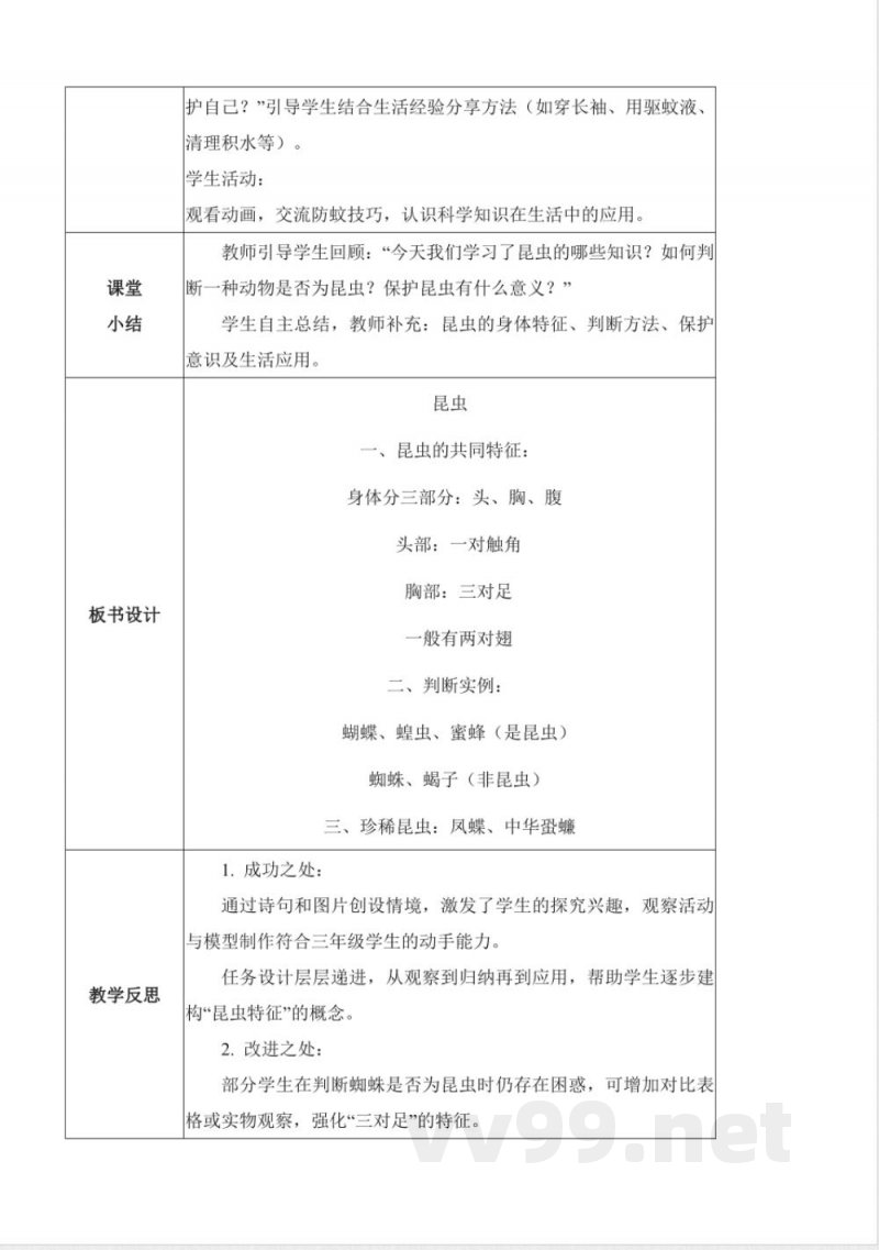 1.1 昆虫（教学设计） 2025青岛版科学三年级上册
