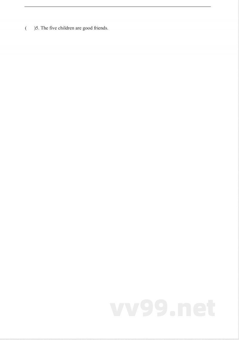 五年级英语上册单元测试3