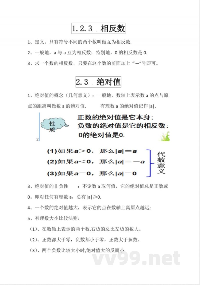 七年级人教版上册-总知识点