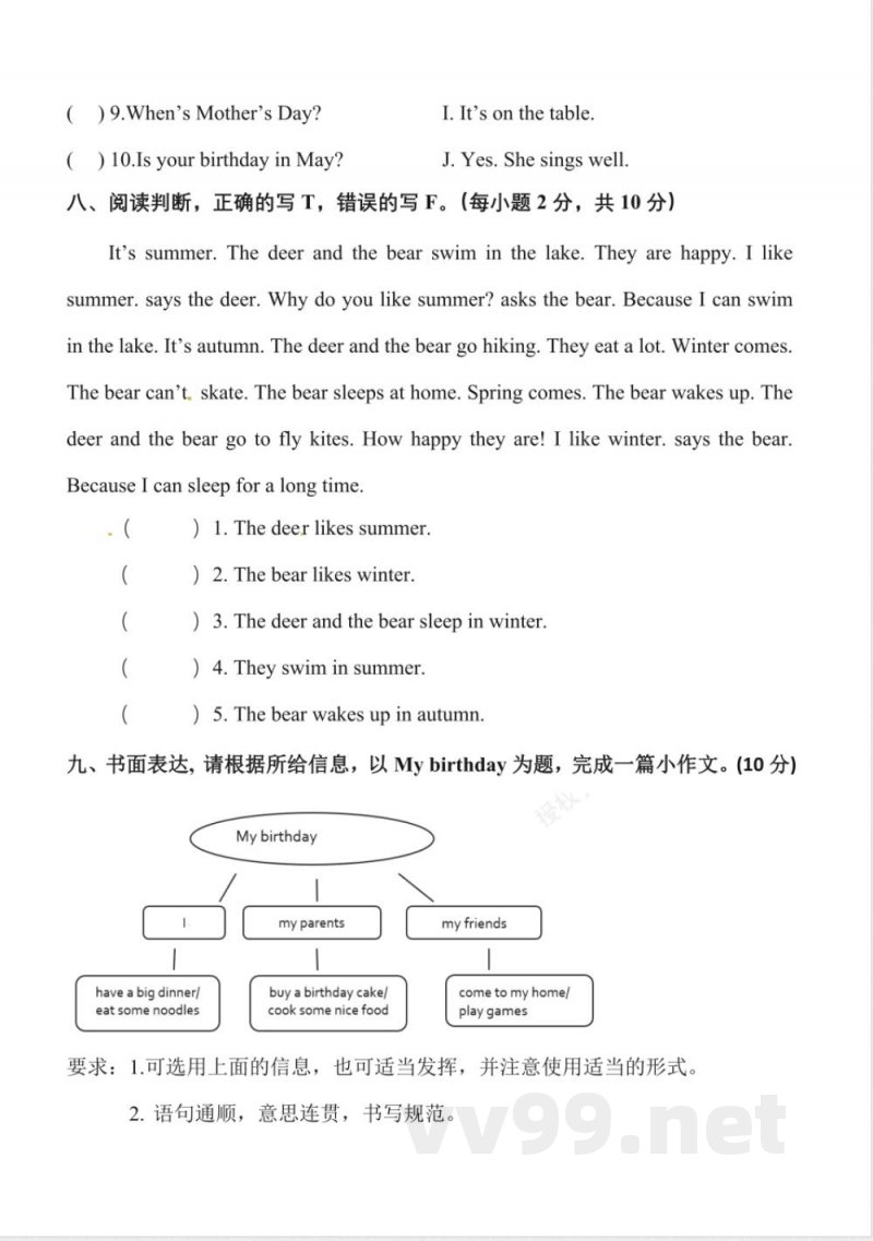 五年级下册英语 五年级下册期末测试卷(4) 五年级下册英语 五年级下册期末测试卷(4)