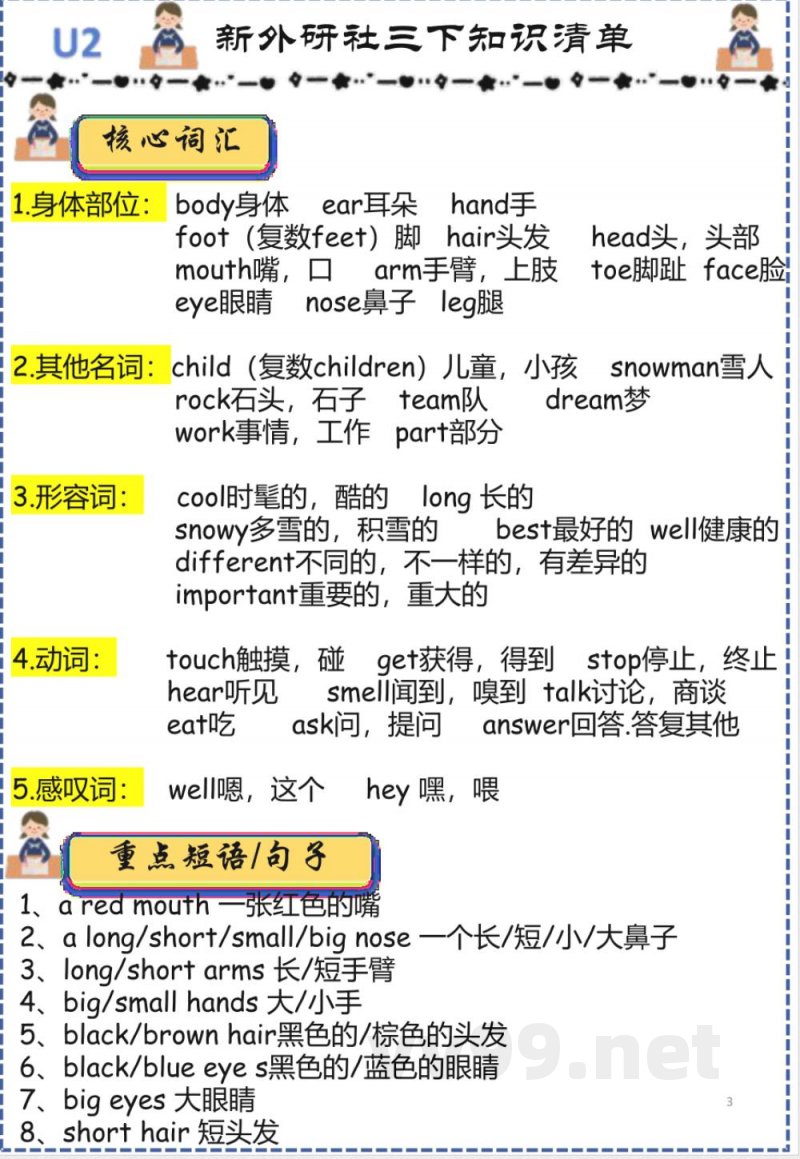 2025最新版外研版英语三年级下册知识点总结 2025最新版外研版英语三年级下册知识点总结