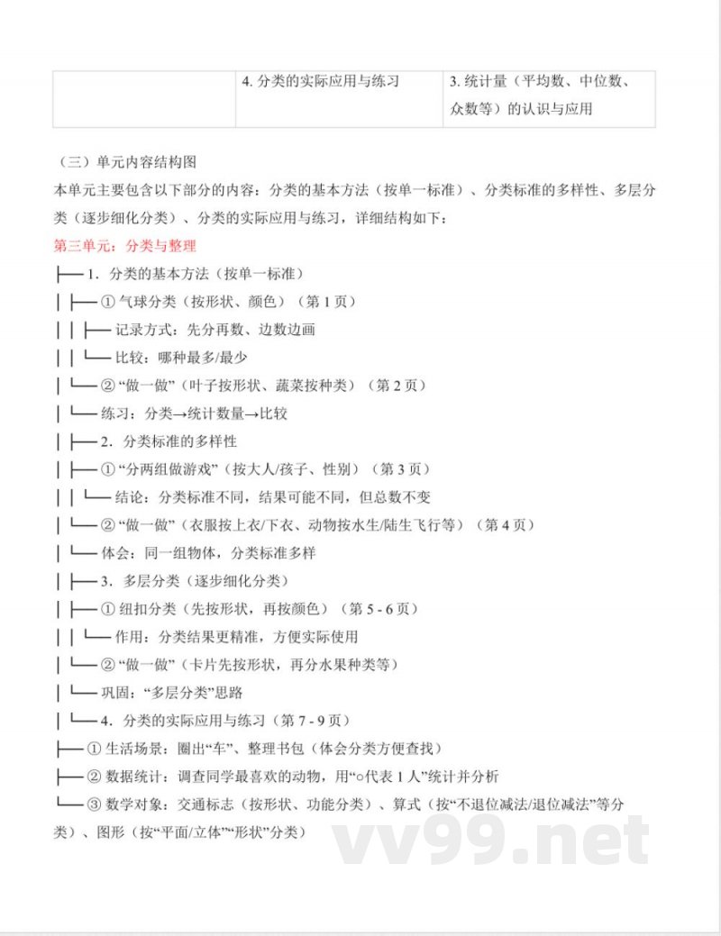 第一单元 分类与整理 大单元教学设计 数学人教版二年级上册2025 第一单元 分类与整理 大单元教学设计 数学人教版二年级上册2025