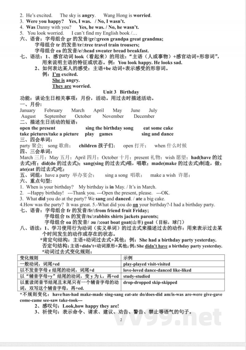 (鲁科版)五年级英语上册期中知识要点复习
