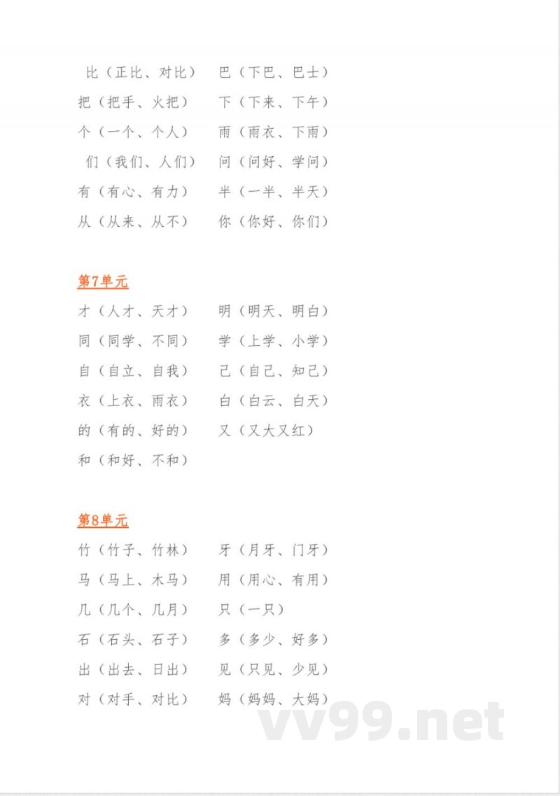 人教版小学一年级语文上册知识点归纳汇总 人教版小学一年级语文上册知识点归纳汇总