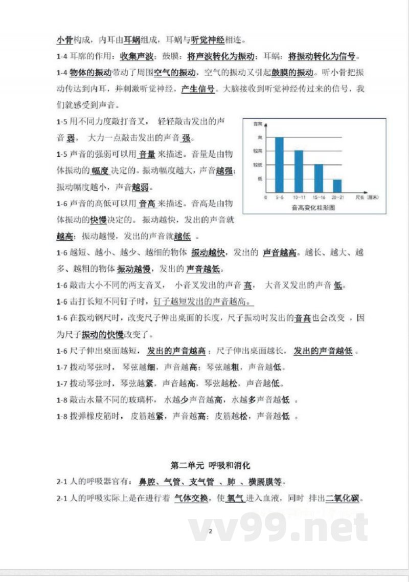 教科版小学科学四年级上册知识点总结(全套)