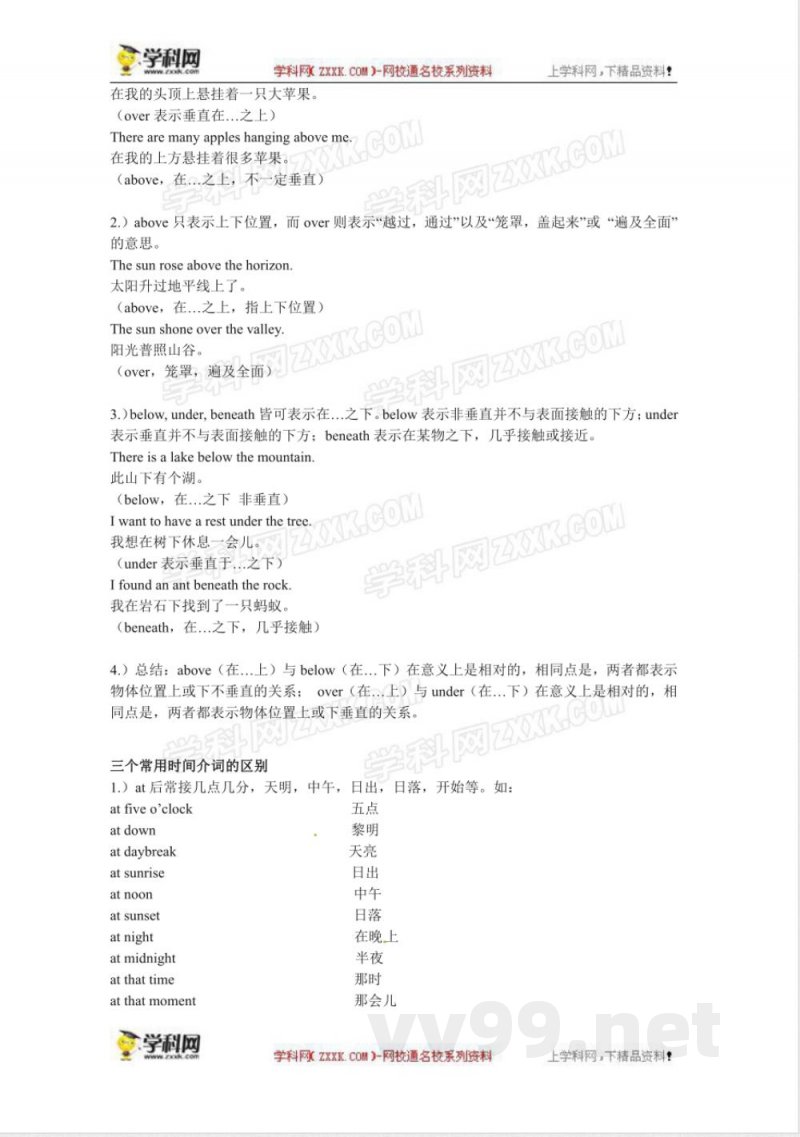 外研版英语七年级下册 Module6知识点(1)