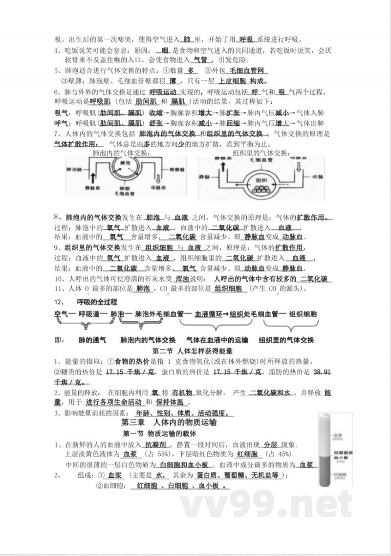 七年级下册生物知识点 七年级下册生物知识点