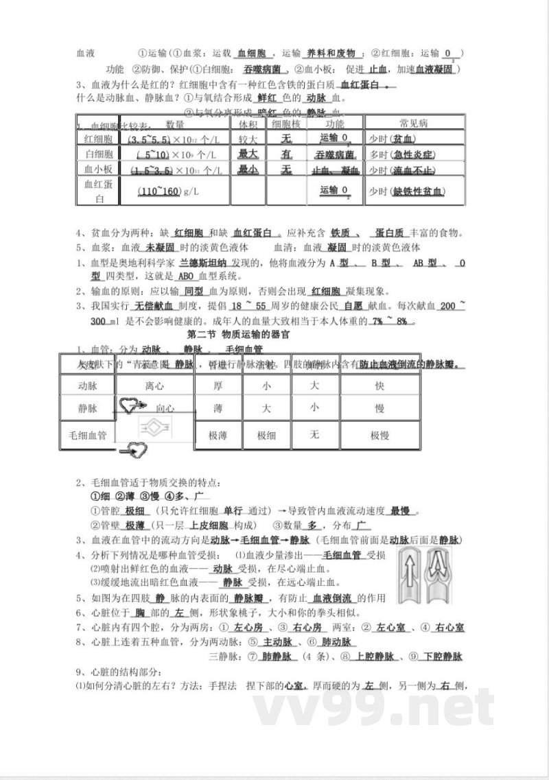 七年级下册生物知识点 七年级下册生物知识点