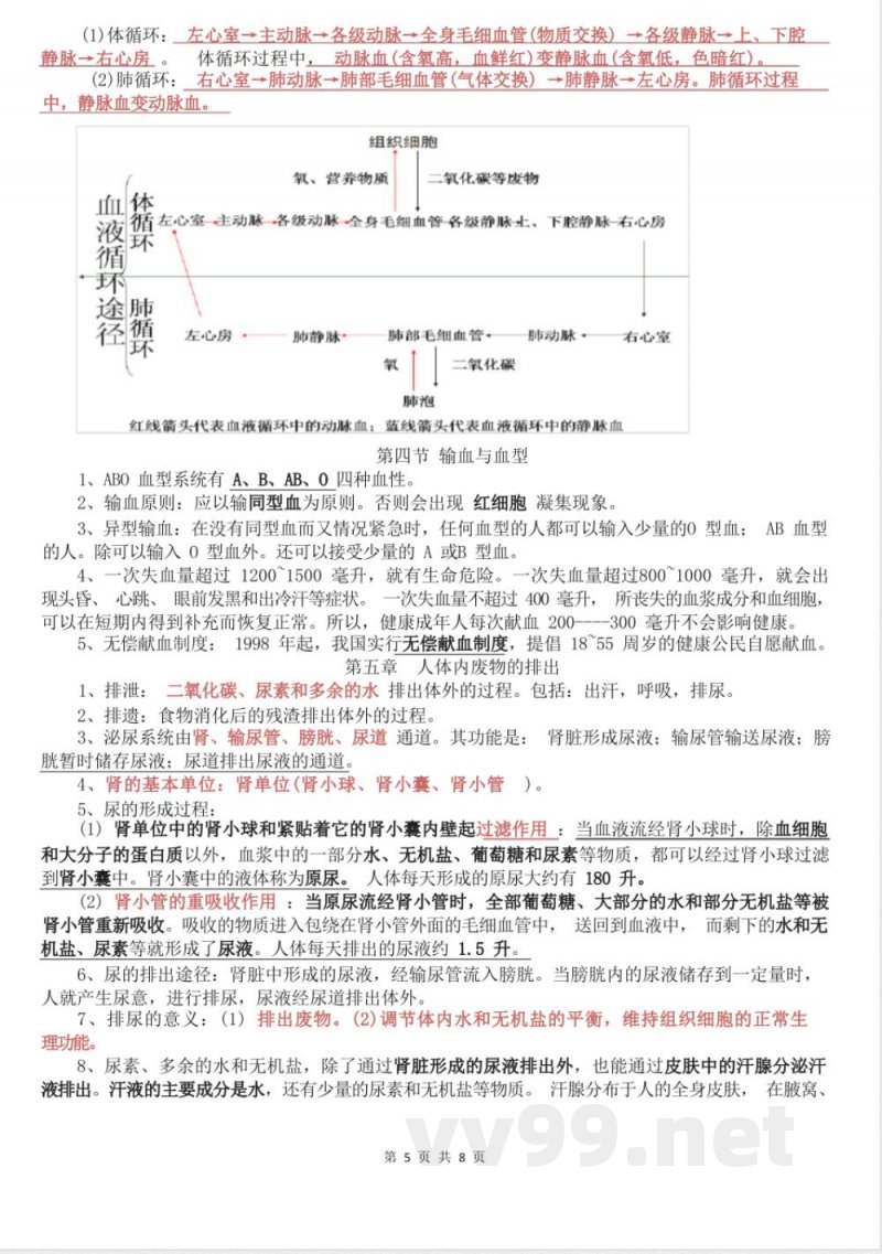 七年级下册生物知识点总结