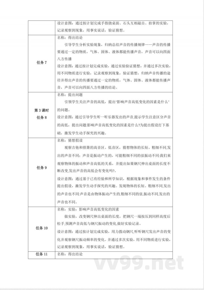 第五单元《奇妙的声音》单元整体设计 大象版科学三年级上册 第五单元《奇妙的声音》单元整体设计 大象版科学三年级上册