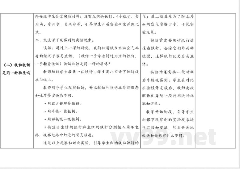 1.生锈与防锈 教案 人教鄂教版科学六年级上册 1.生锈与防锈 教案 人教鄂教版科学六年级上册