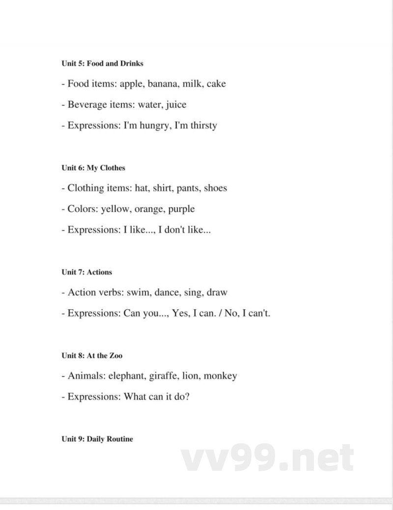 人教版二年级上册英语复习知识点