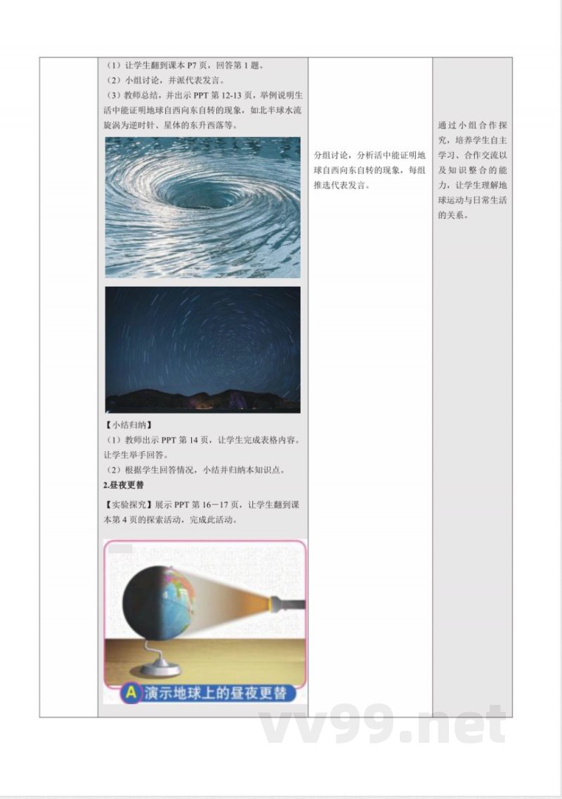 1.1 地球的自转（教学设计）地理中图版2025八年级上册