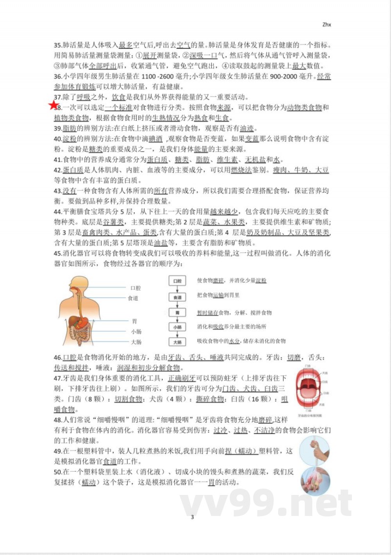 教科版小学四年级上册科学素材期末知识点总结资料