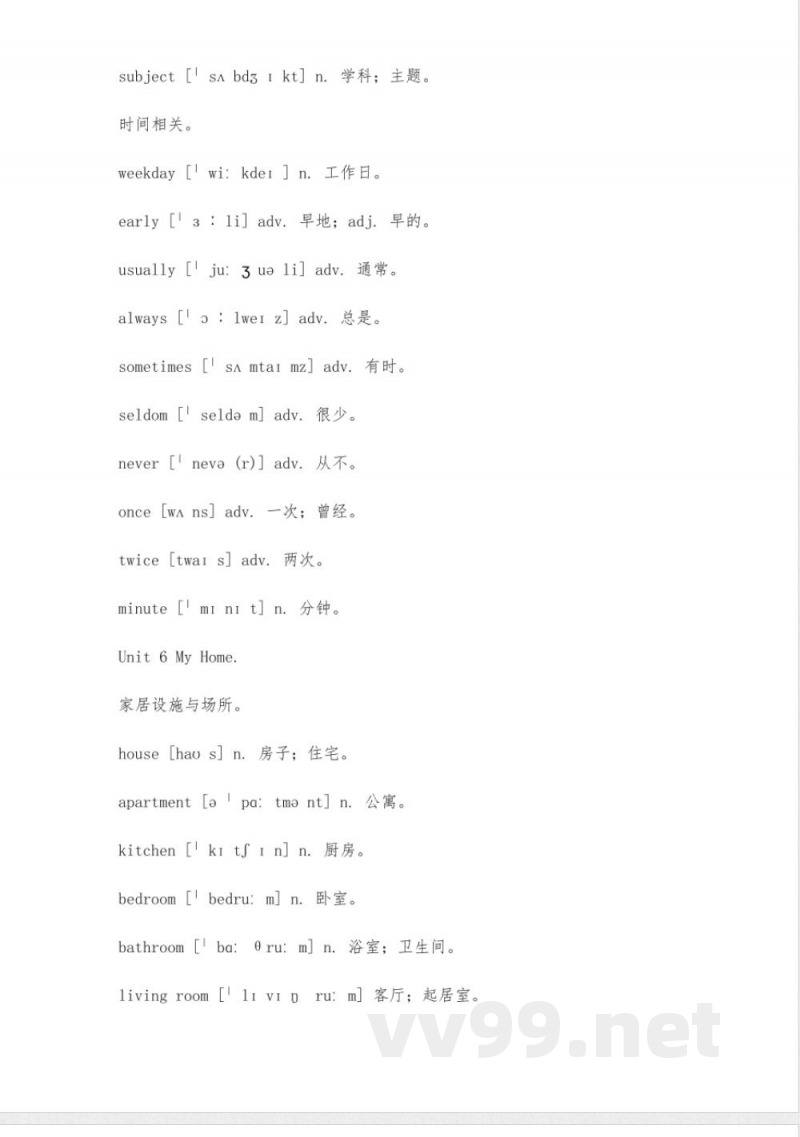 20245仁爱版七年级下册单词
