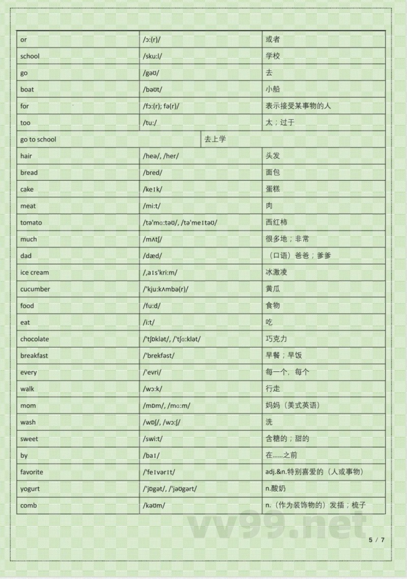 (清华版)英语一年级下册单词表 (清华版)英语一年级下册单词表