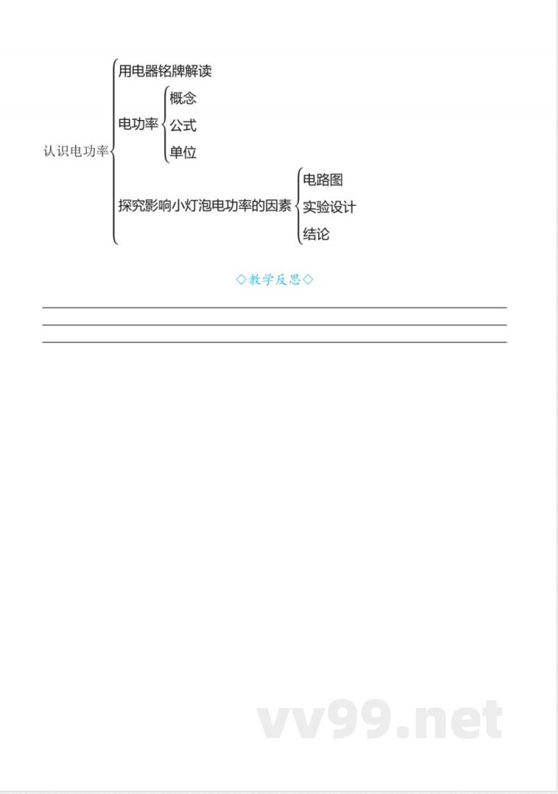 15.2认识电功率20242025学年沪粤版九年级物理上册同步实用教案