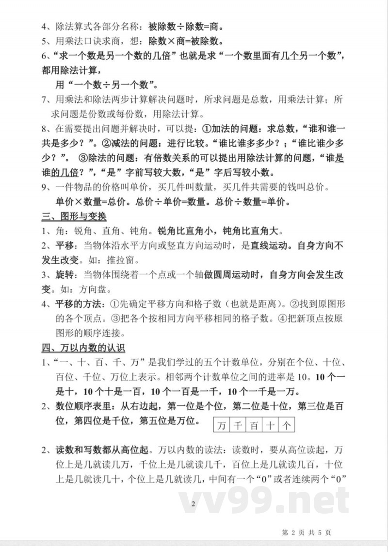 小升初数学-人教版二年级《数学》下册知识点归纳总结 小升初数学-人教版二年级《数学》下册知识点归纳总结