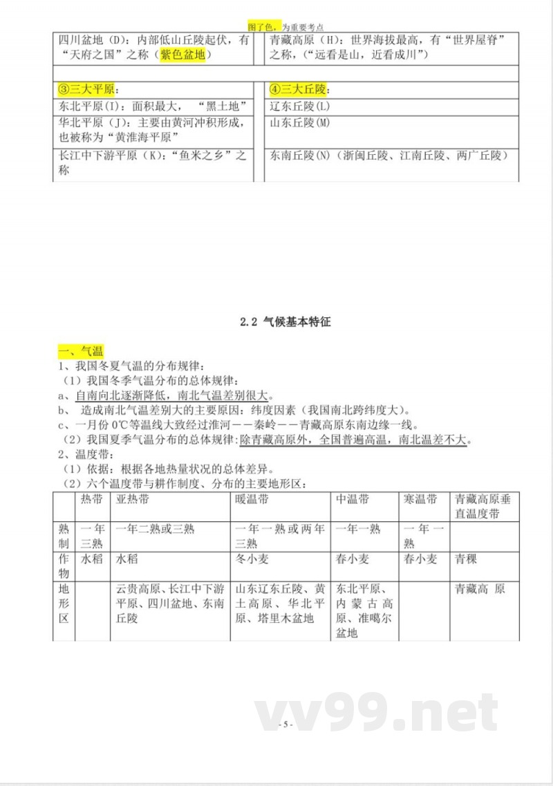 粤教版八年级上册地理知识点总结