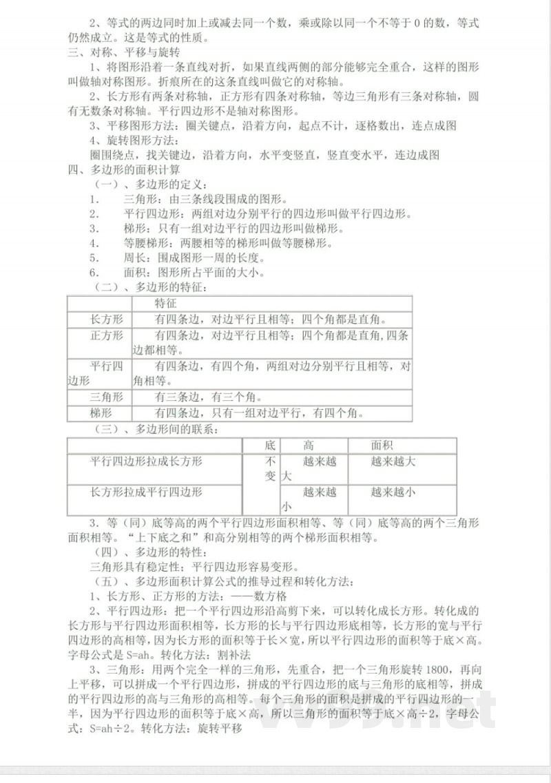 青岛版数学五年级上册全部知识点 青岛版数学五年级上册全部知识点