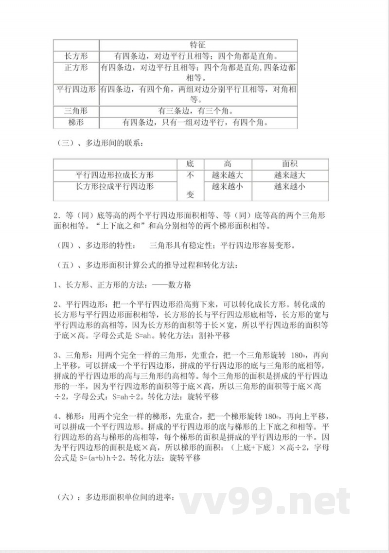 青岛版数学五年级上册全部知识点