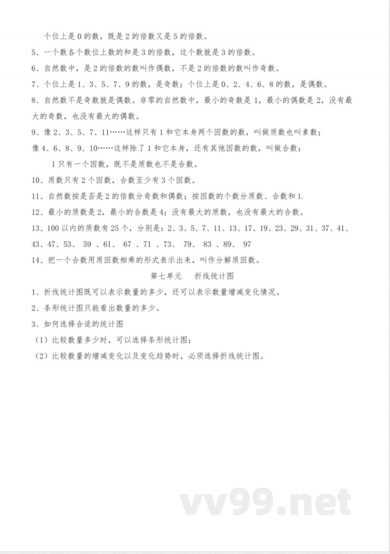 青岛版小学数学五年级上册知识点总结 青岛版小学数学五年级上册知识点总结