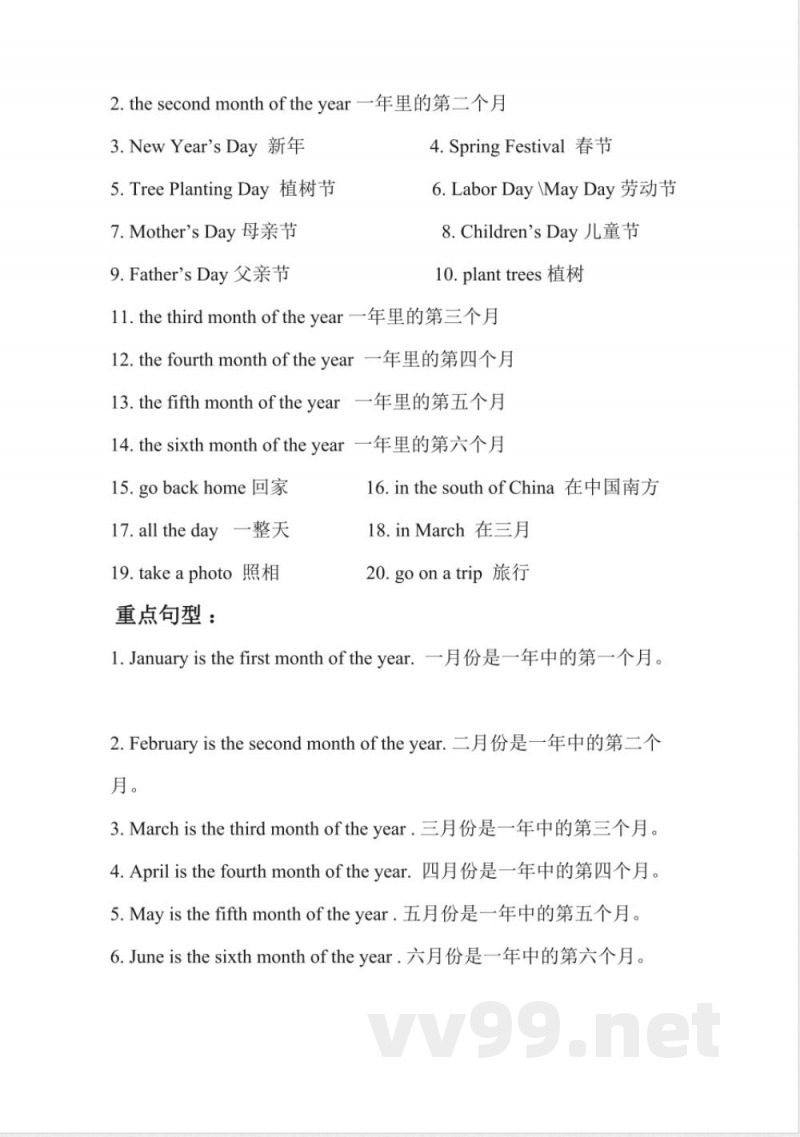 小学英语人教精通版六年级上册重点归纳