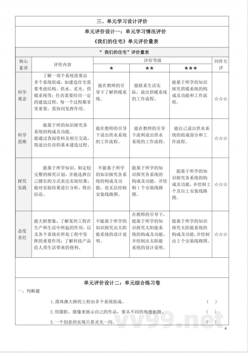 青岛版五年级科学下册第七单元创新与设计大单元教学设计