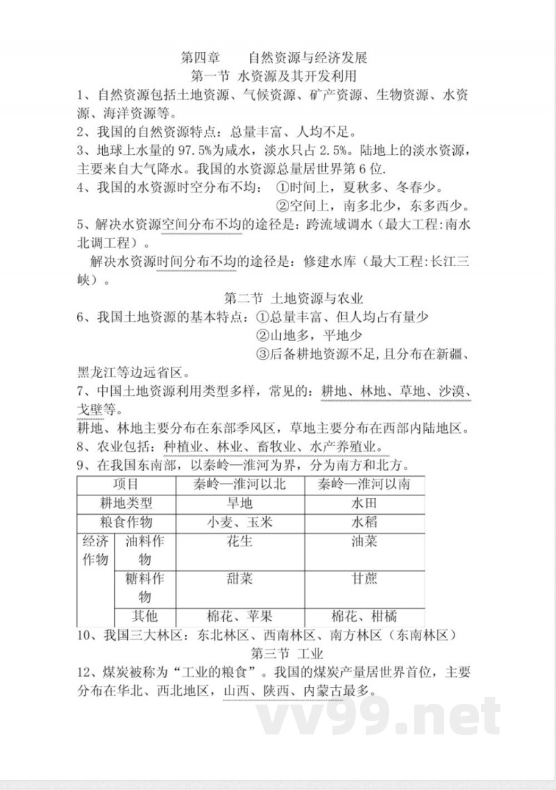 中图版地理七年级下册复习提纲