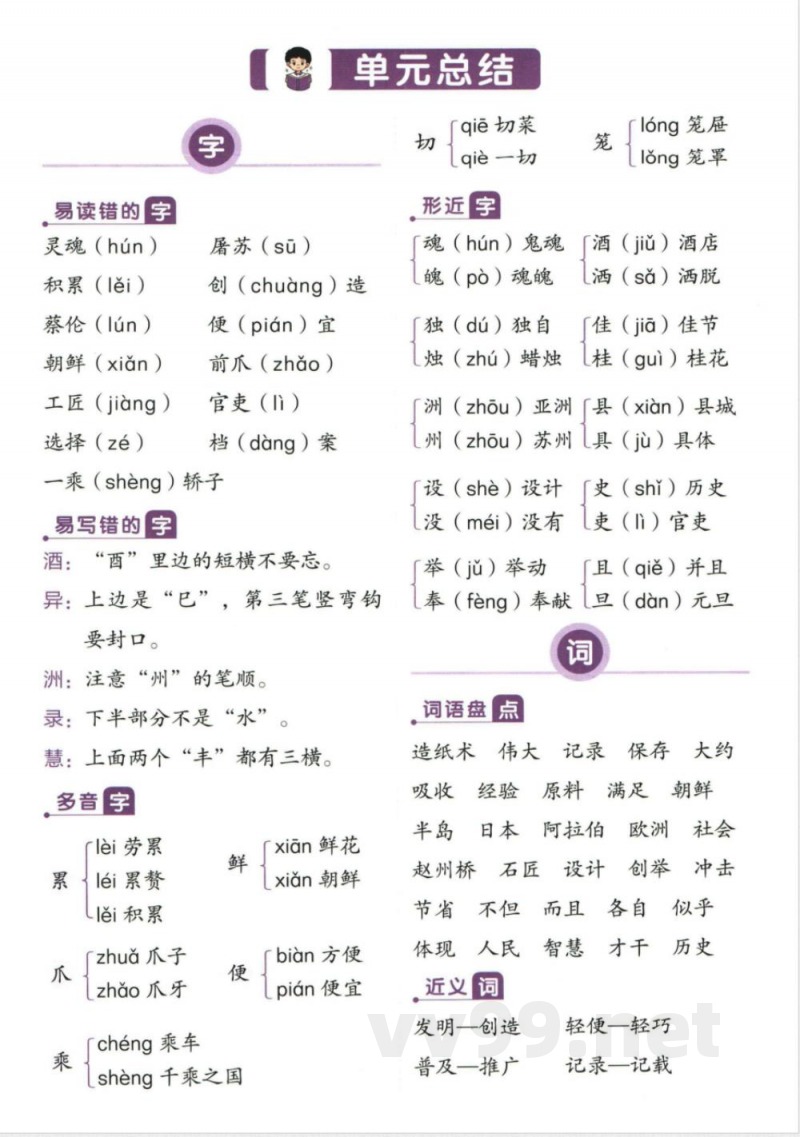 三年级下册语文单元总结