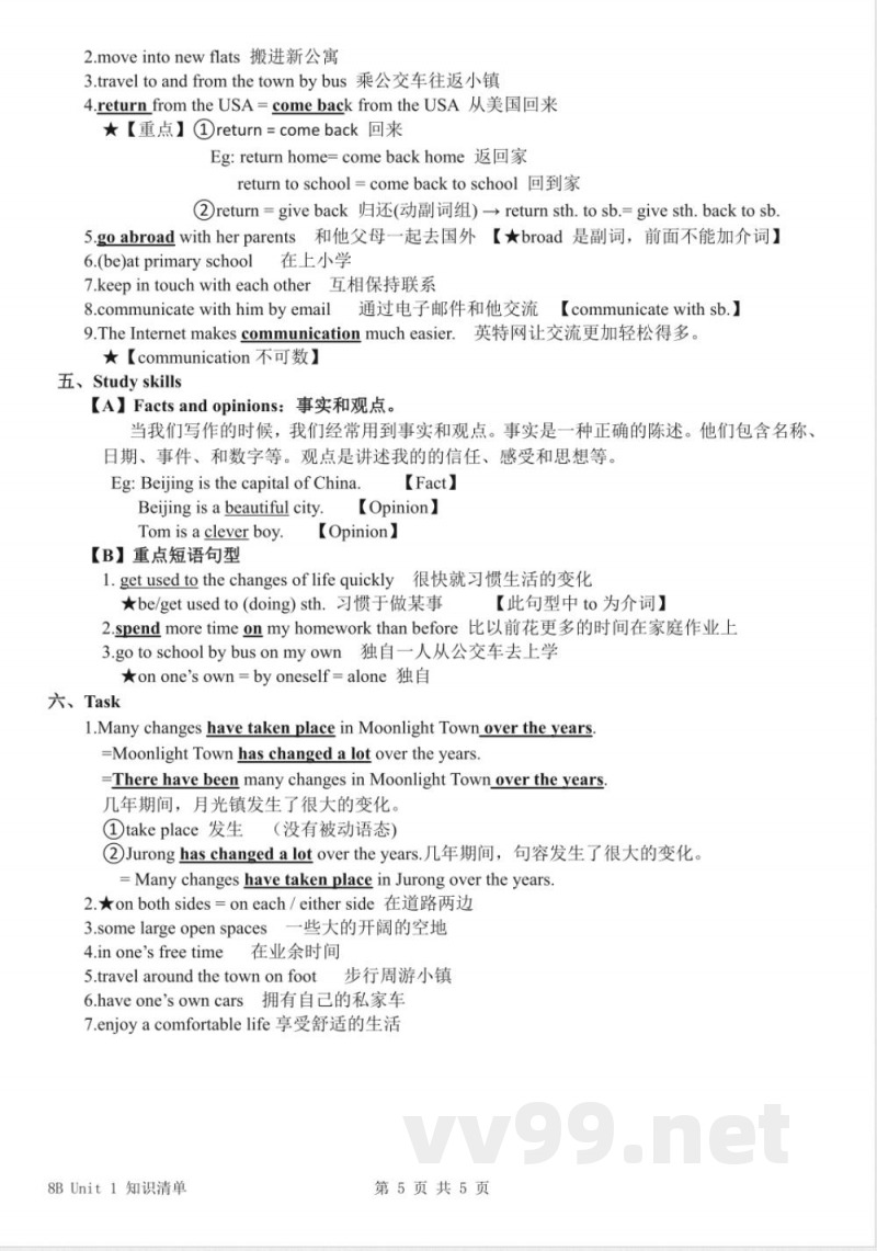 牛津译林版八年级英语下册知识清单