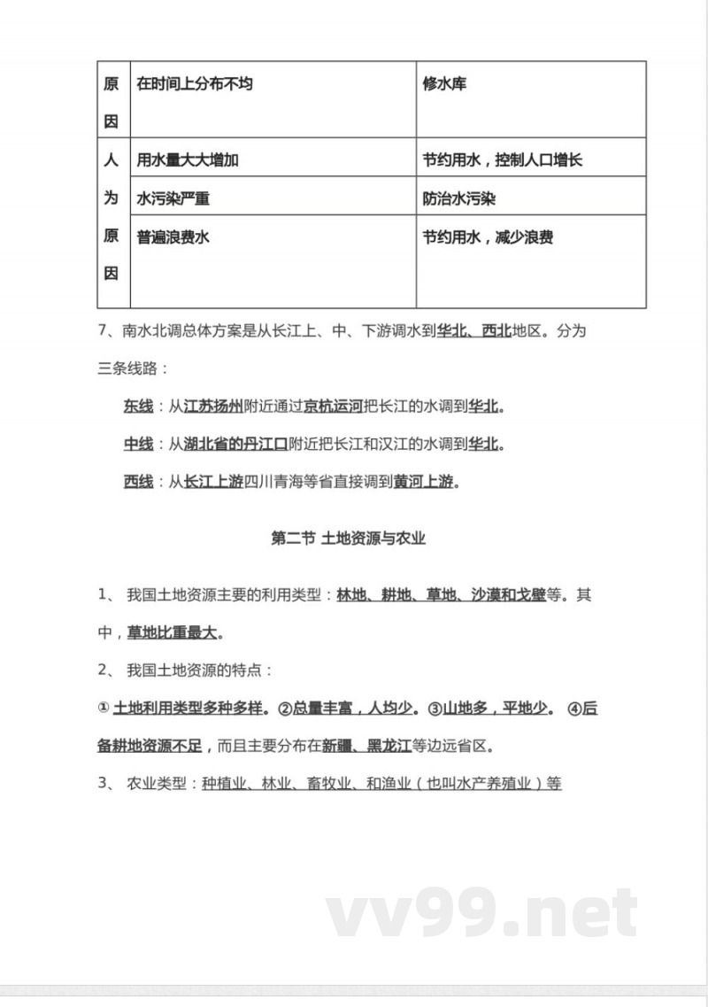 中图版七年级地理下册知识点归纳总结
