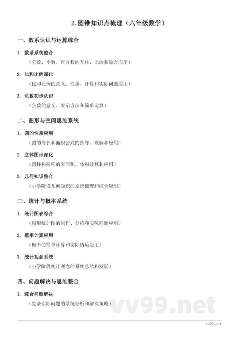 2.圆锥知识点梳理（人教版 六年级下册）