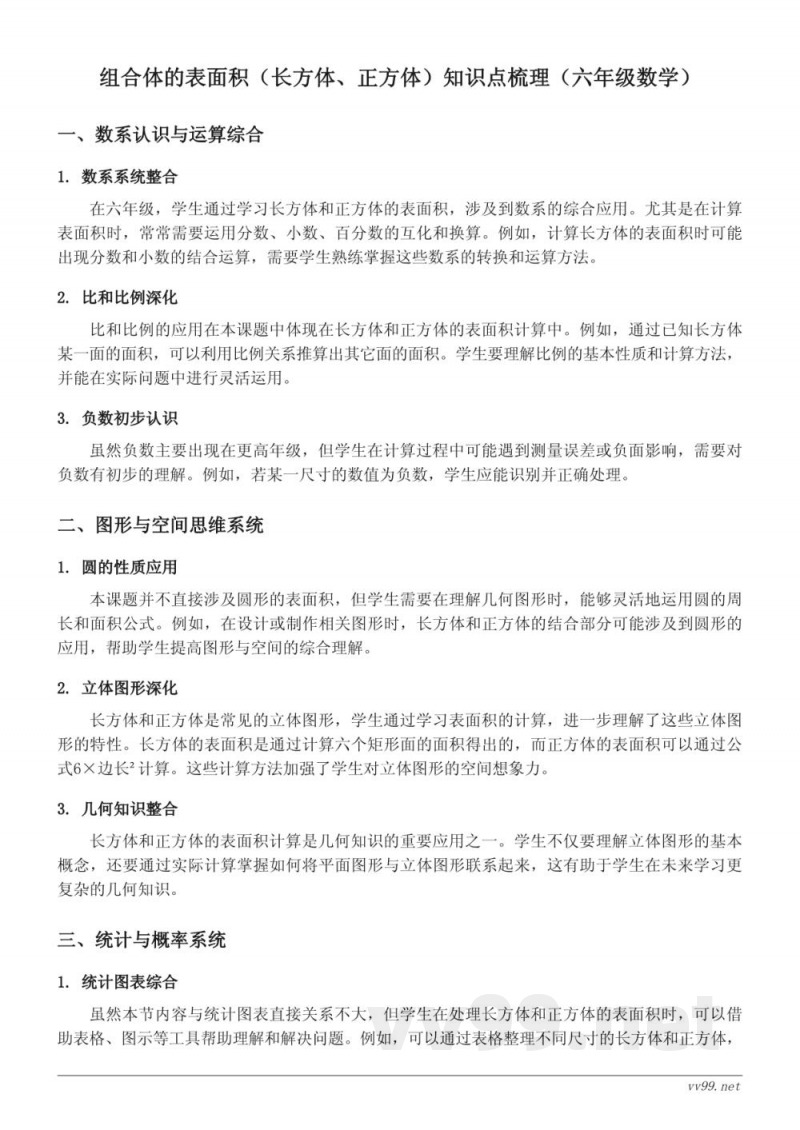 组合体的表面积（长方体、正方体）知识点梳理（苏教版 六年级上册）