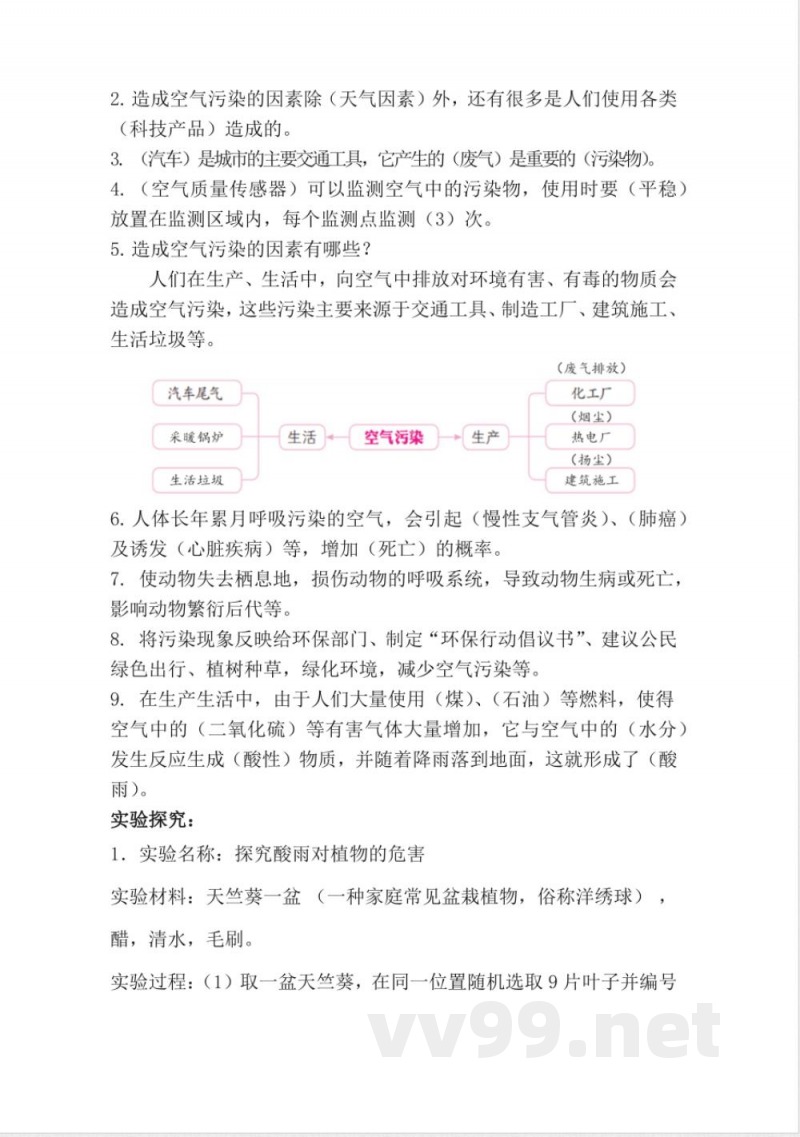 第二单元 科技革命的影响（知识清单） 六年级科学下册（冀人版）