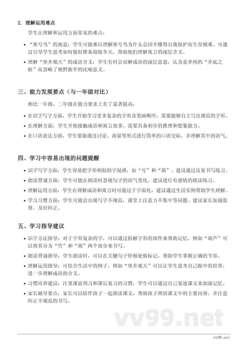 12 坐井观天、13 寒号鸟、14 我要的是葫芦、口语交际:商量、语文园地五重难点梳理(二年级上册统编版) 12 坐井观天、13 寒号鸟、14 我要的是葫芦、口语交际:商量、语文园地五重难点梳理(二年级上册统编版)
