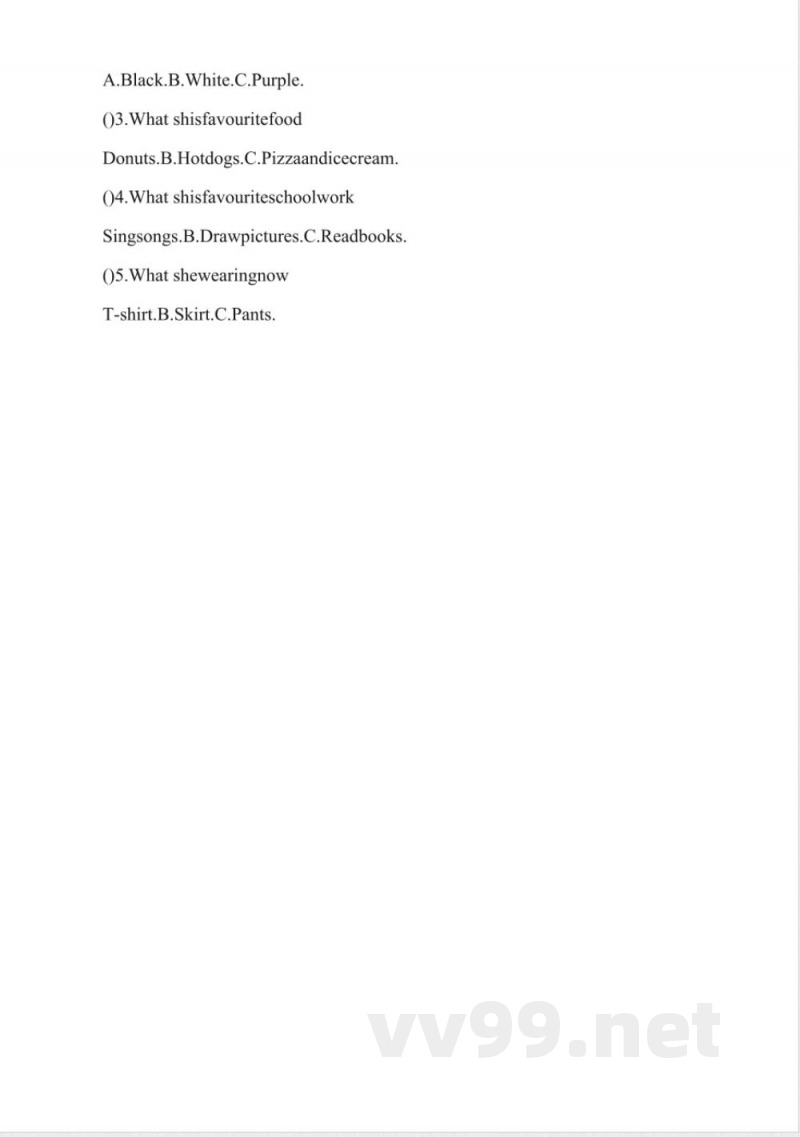 冀教版四年级英语上期末试卷