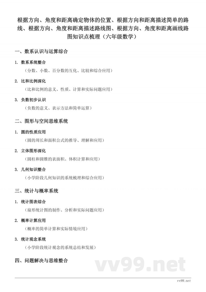 六年级数学上册:根据方向、角度和距离确定物体的位置、根据方向和距离描述简单的路线、根据方向、角度和距离描述路线图、根据方向、角度和距离画线路图知识点梳理(人教版) 六年级数学上册:根据方向、角度和距离确定物体的位置、根据方向和距离描述简单的路线、根据方向、角度和距离描述路线图、根据方向、角度和距离画线路图知识点梳理(人教版)