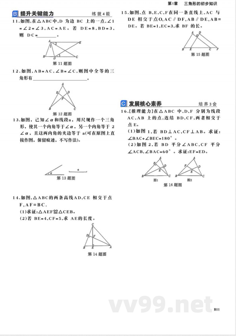 2025-2026学年浙教版数学八年级上册全套同步练习