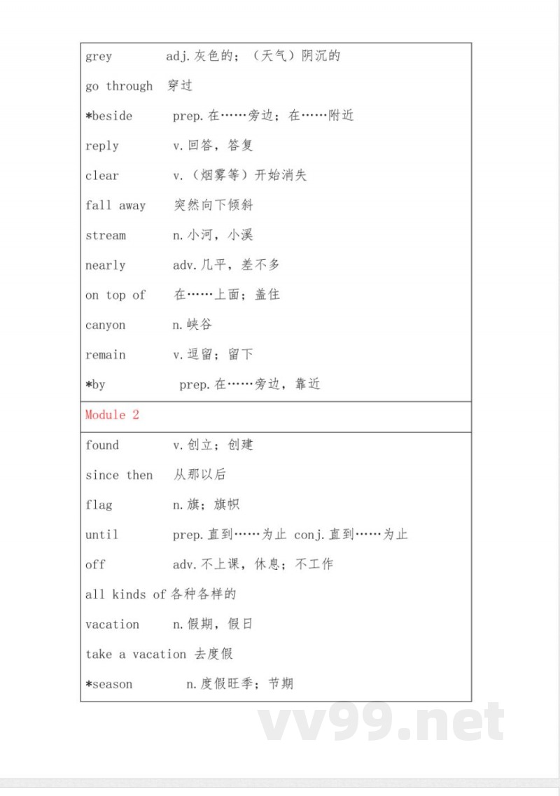 外研版九年级英语上册单词表(打印)