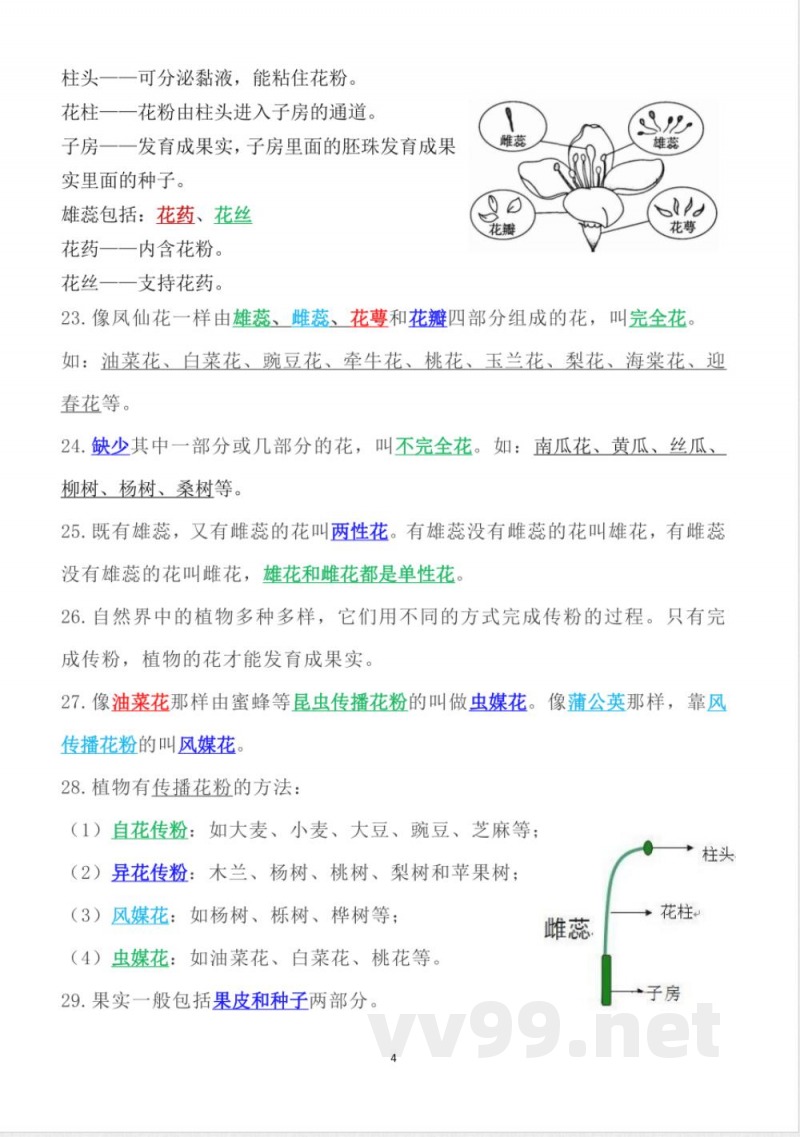 新改版教科版四年级下册科学知识点总结