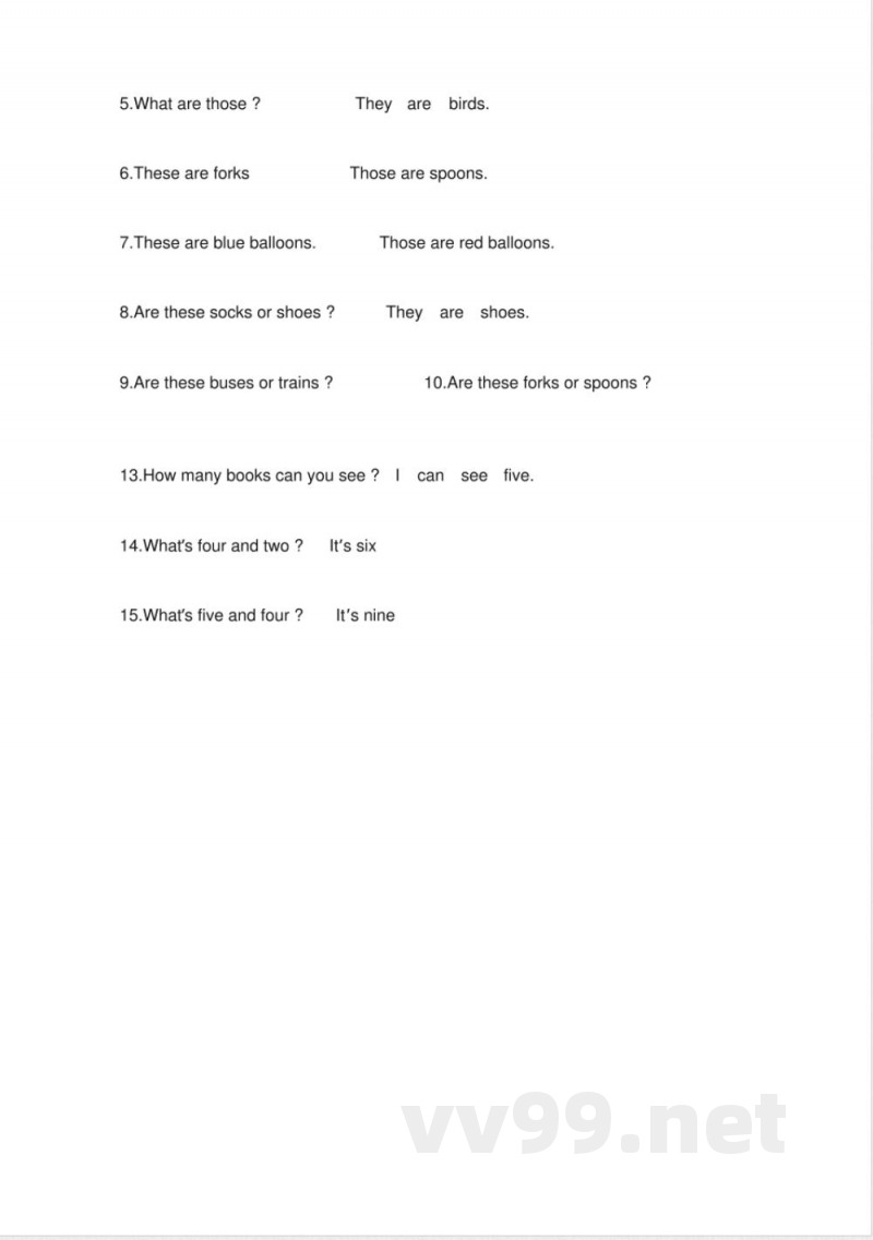 接力版四年级英语上册总复习