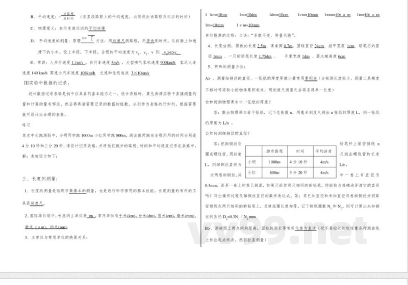八年级物理物体运动复 习提纲鲁科版