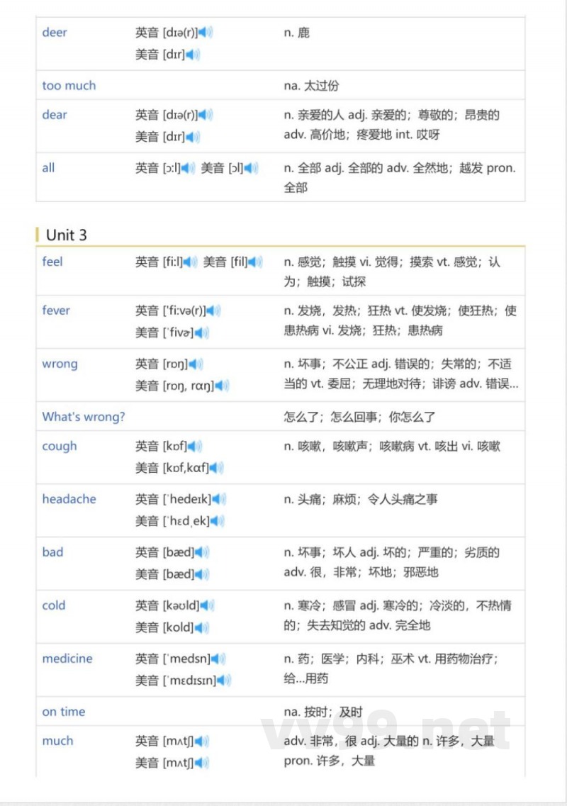 鲁科版五四学制小学英语五年级下册（英语单词表）