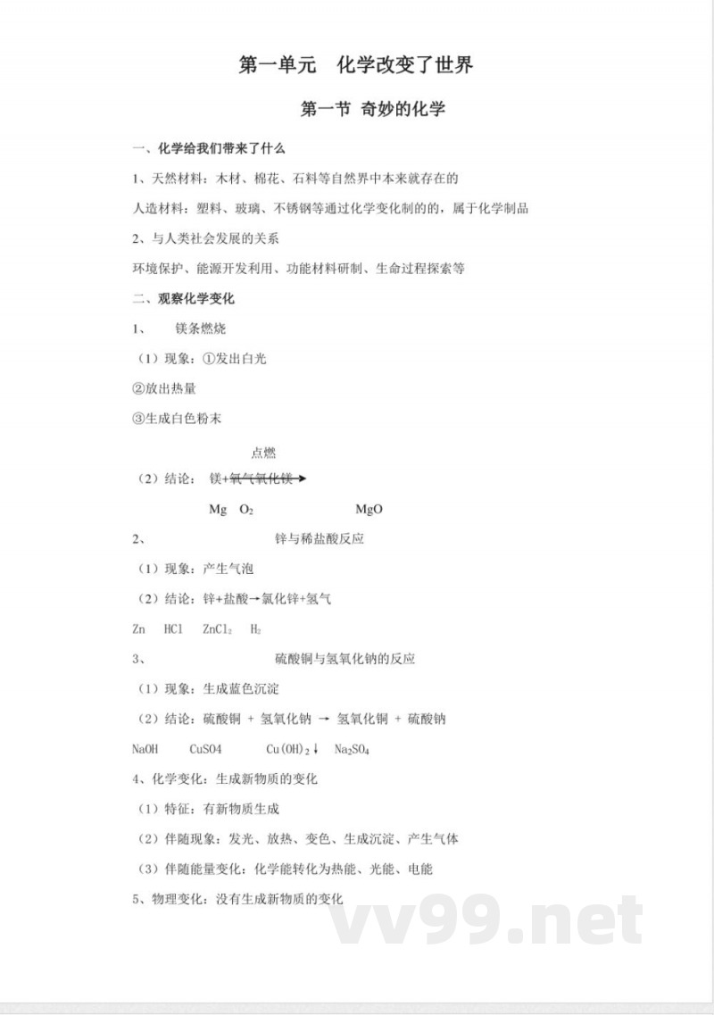 九年级化学全册知识点(鲁教版) 九年级化学全册知识点(鲁教版)