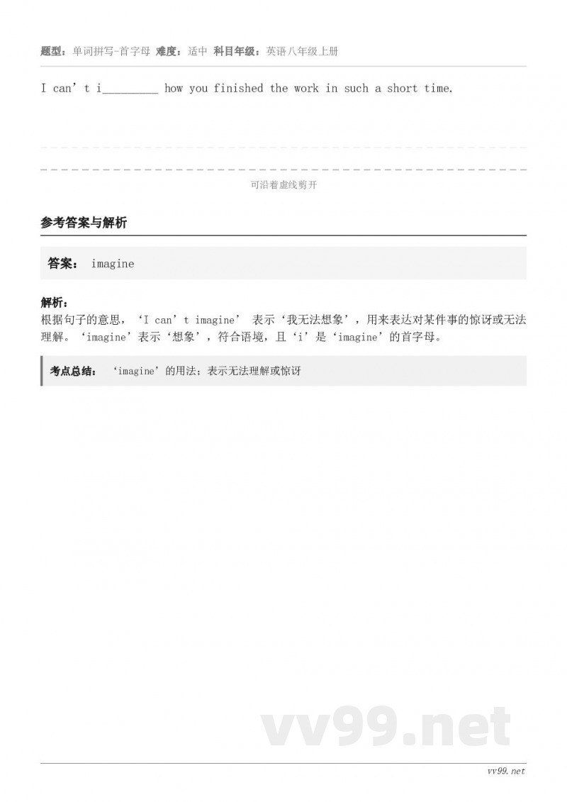 I can’t i_________ how you finished the work in such a ...