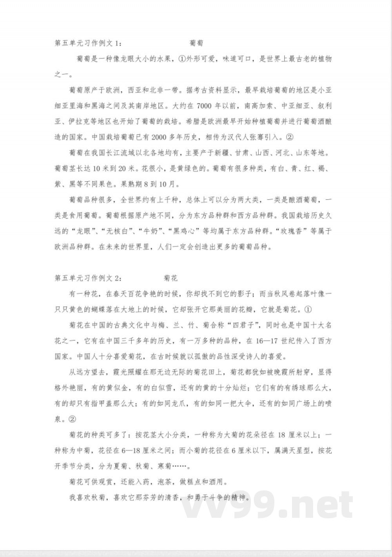 五年级语文上册第五单元习作范文 五年级语文上册第五单元习作范文