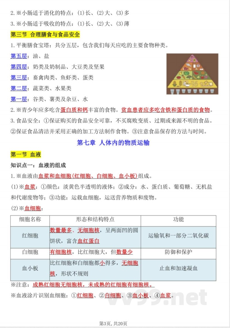 2025年新北师大版七年级下册生物全册知识点